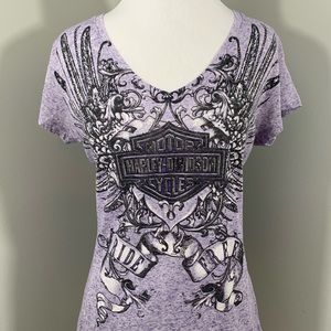 Harley-Davidson Motorcycles purple T-shirt